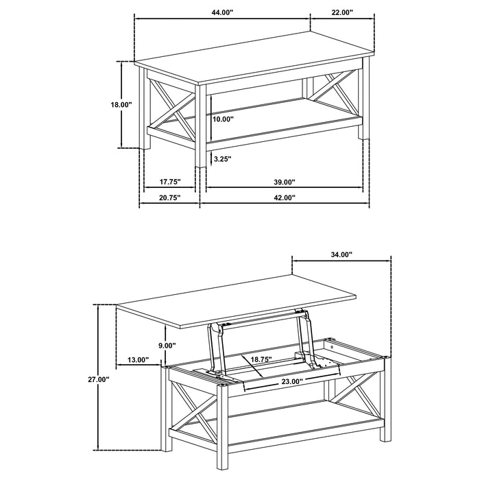 Five Star Furniture - Skyview Lift-Top Coffee Table Set