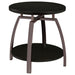 Five Star Furniture - Dacre Round End Table Dark Grey and Black Nickel image