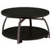 Five Star Furniture - Dacre Round Coffee Table Dark Grey and Black Nickel image