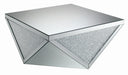 Five Star Furniture - Amore Square Coffee Table with Triangle Detailing Silver and Clear Mirror image