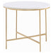 Five Star Furniture - Ellison Round X-cross End Table White and Gold image