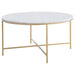 Five Star Furniture - Ellison Round X-cross Coffee Table White and Gold image