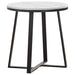 Five Star Furniture - Hugo Metal Base Round End Table White and Matte Black image