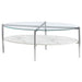 Five Star Furniture - Cadee Round Glass Top Coffee Table White and Chrome image