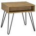 Five Star Furniture - Fanning Square End Table with Open Compartment Golden Oak and Black image