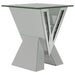 Five Star Furniture - Taffeta V-shaped End Table with Glass Top Silver image