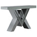 Five Star Furniture - Taffeta V-shaped Sofa Table with Glass Top Silver image