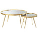 Five Star Furniture - Kaelyn 2-piece Mirror Top Nesting Coffee Table Mirror and Gold image