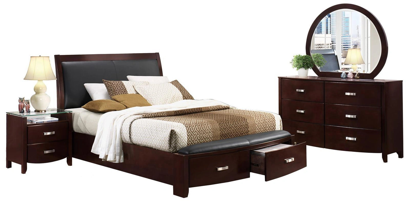Five Star Furniture - Lyric Queen Sleigh Storage Bed in Dark Espresso 1737NC-1