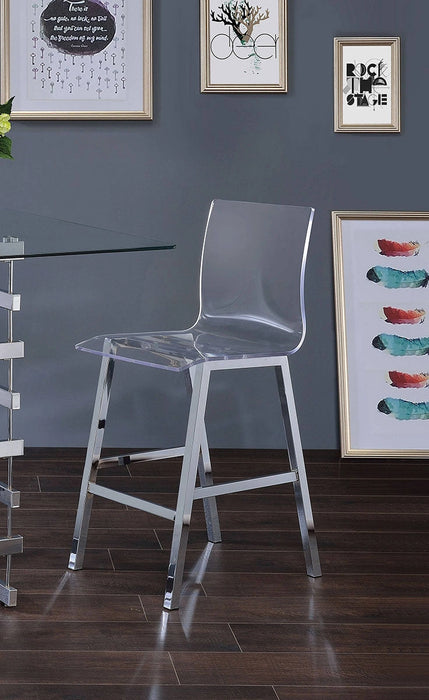 Five Star Furniture - Acme Furniture Nadie Counter Height Chair in Chrome (Set of 2) 72592