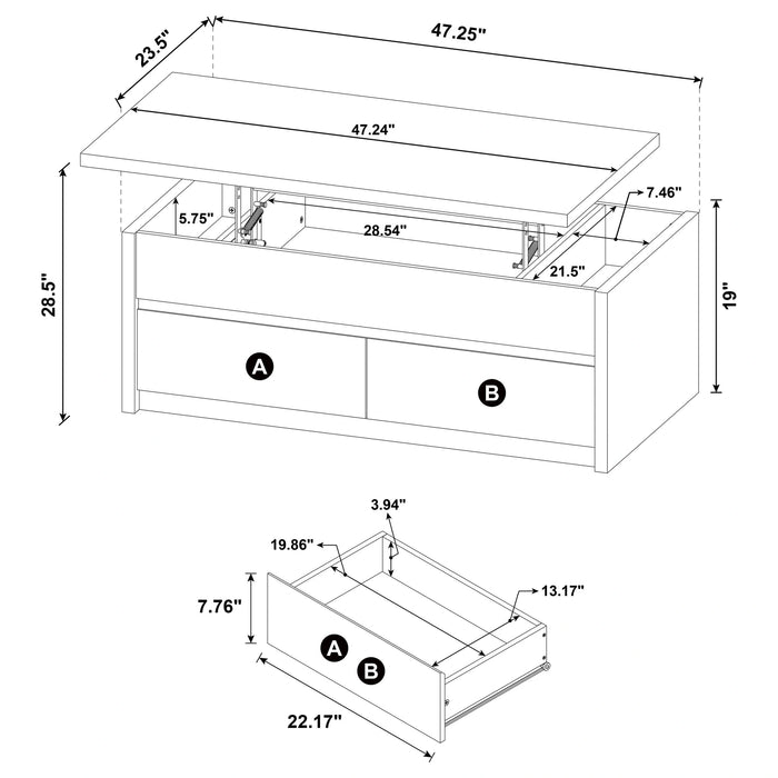 Five Star Furniture - Knapp Lift-Top Coffee Table