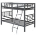 Five Star Furniture - Fairfax Twin Over Twin Bunk Bed with Ladder Light Gunmetal image