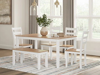 Five Star Furniture - Gesthaven Dining Table with 4 Chairs and Bench (Set of 6)