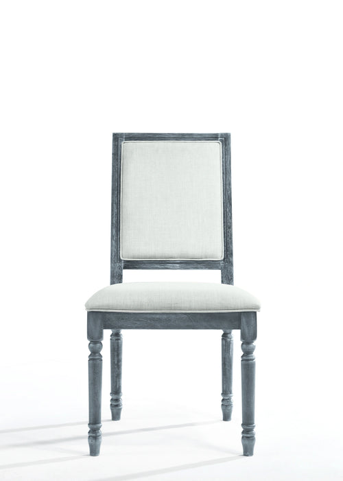 Five Star Furniture - Leventis Cream Linen & Weathered Gray Side Chair