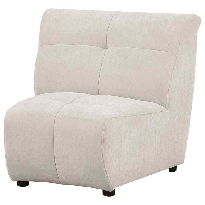 Five Star Furniture - Charlotte Upholstered Curved Armless Chair Ivory