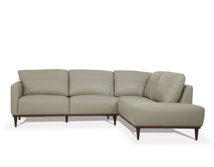 Five Star Furniture - Tampa Airy Green Leather Sectional Sofa