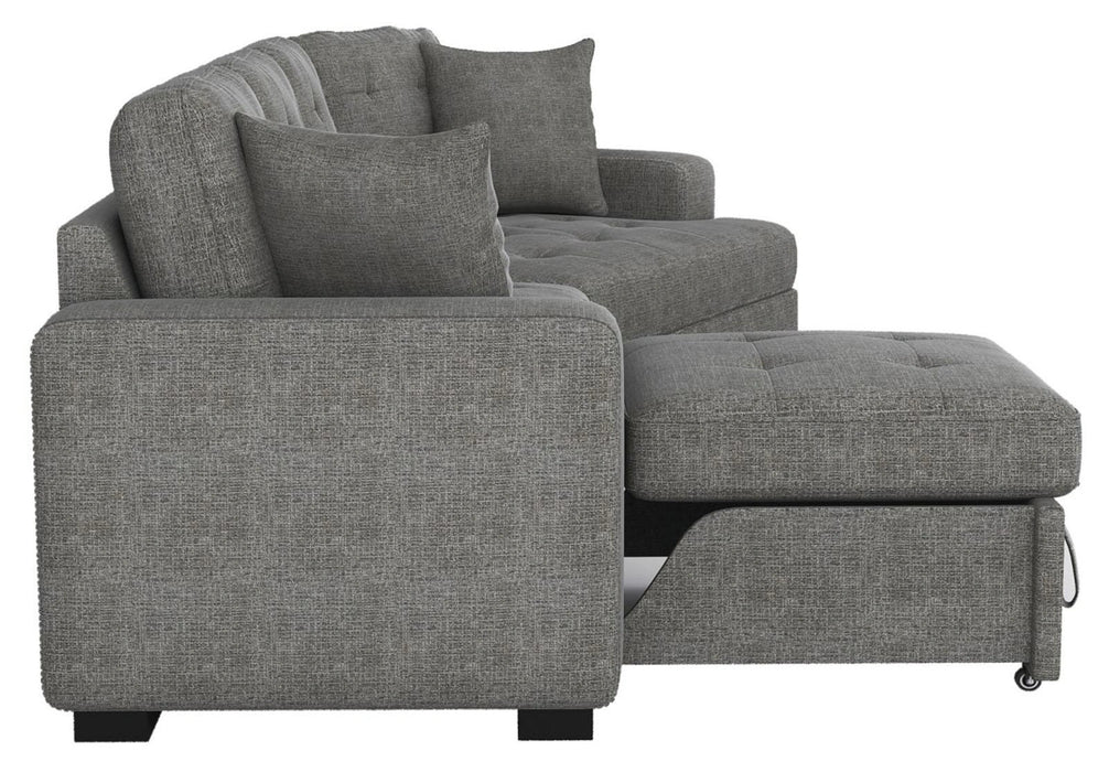 Five Star Furniture - Logansport Left Side 2-Seater with Pull-out Ottoman and 1 Pillow in Gray 9401GRY-2L