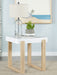 Five Star Furniture - Pala Rectangular End Table with Sled Base White High Gloss and Natural image