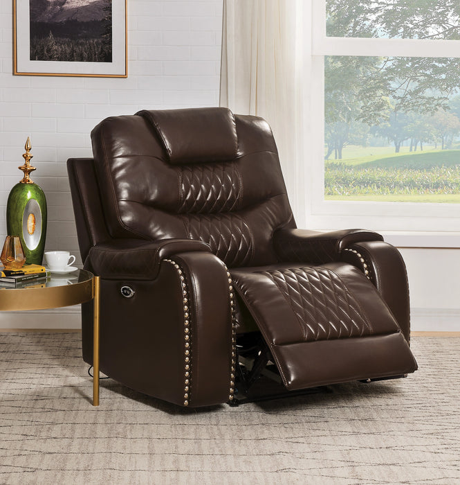 Five Star Furniture - Braylon Brown PU Recliner (Power Motion)