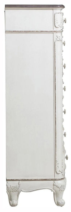 Five Star Furniture - Cinderella 7 Drawer Tall Chest Antique White with Grey Rub-Through 1386NW-12