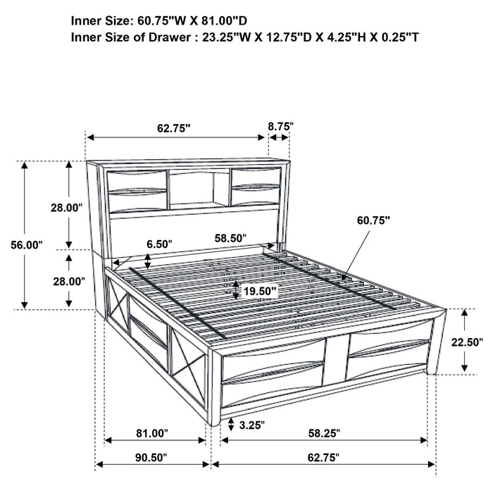 Five Star Furniture - Briana Bookcase Platform Storage Bed