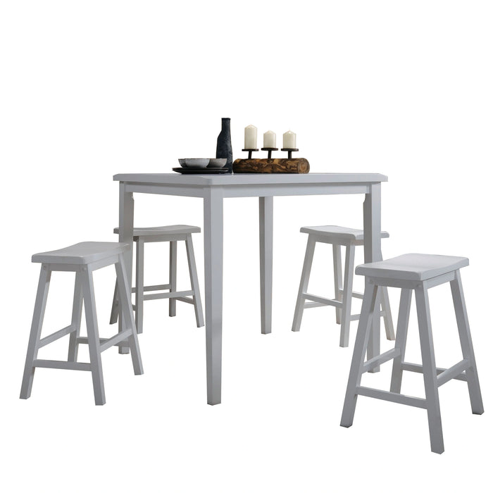 Five Star Furniture - Gaucho White Counter Height Set (5Pc Pk)
