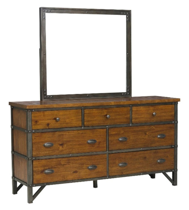 Five Star Furniture - Holverson Mirror in Rustic Brown & Gunmetal 1715-6