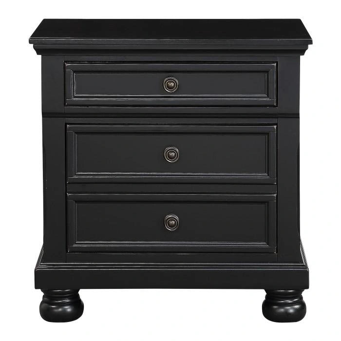Five Star Furniture - Laurelin 3 Drawer Nightstand in Black 1714BK-4