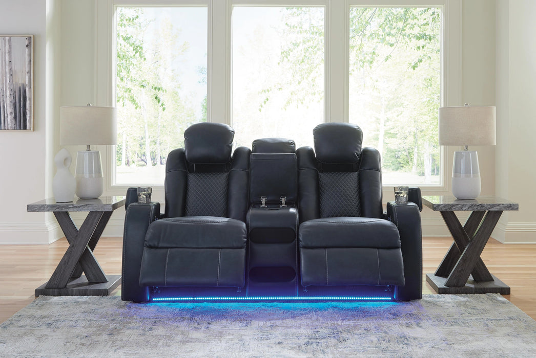 Five Star Furniture - Fyne-Dyme Power Reclining Loveseat with Console
