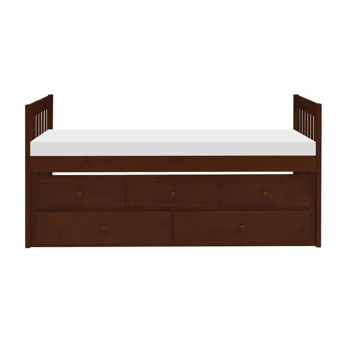 Five Star Furniture - Rowe Twin/Twin Trundle Bed w/ Two Storage Drawers in Dark Cherry B2013PRDC-1*