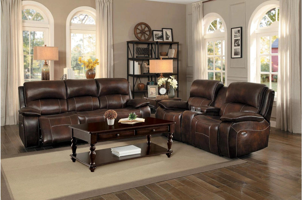 Five Star Furniture - Mahala Double Reclining Loveseat in Brown 8200BRW-2