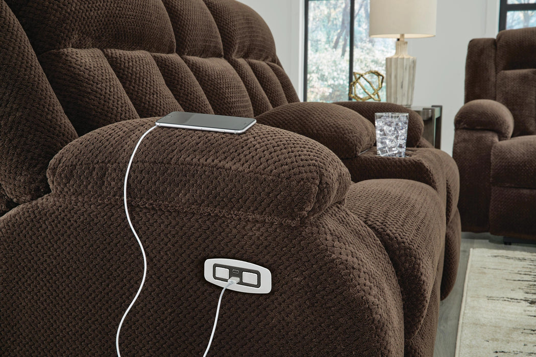 Five Star Furniture - Observation Power Reclining Loveseat with Console