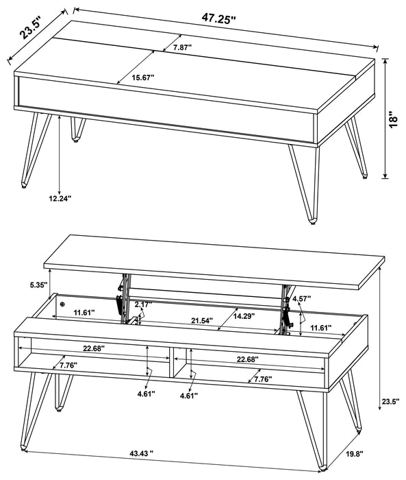 Five Star Furniture - Fanning Lift-Top Coffee Table