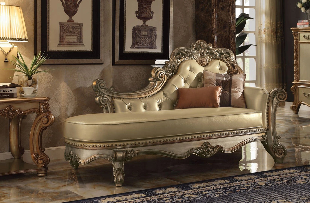 Five Star Furniture - Acme Vendome Chaise in Gold Patina 96485
