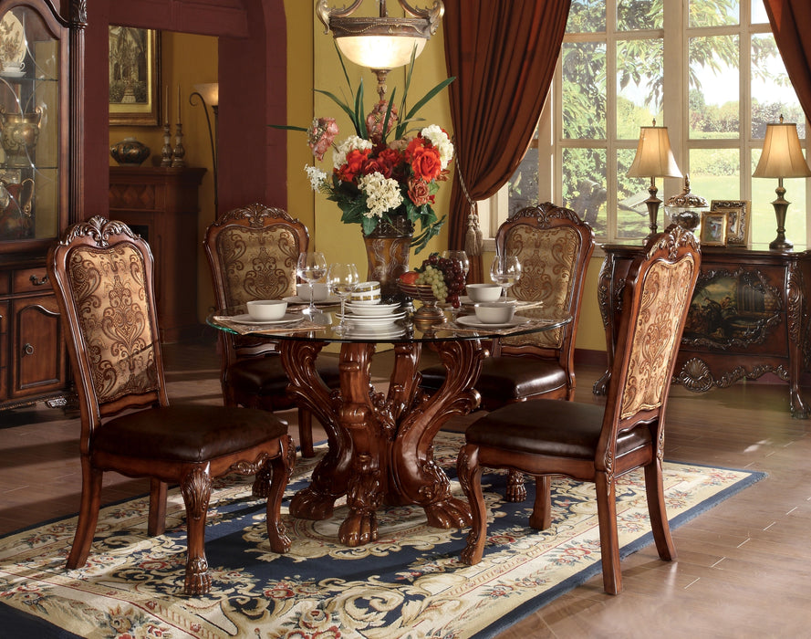 Five Star Furniture - Dresden Cherry Oak & Clear Glass Dining Table