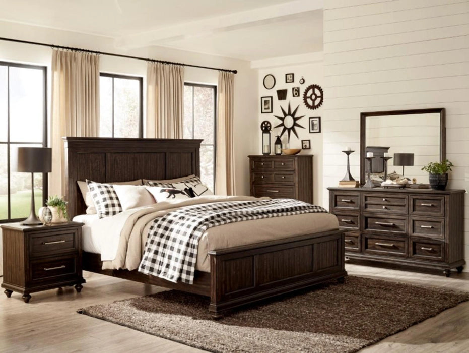 Five Star Furniture - Cardona Queen Panel Bed in Driftwood Charcoal 1689-1*