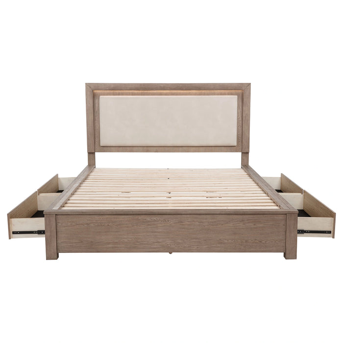 Five Star Furniture - Kenora Panel Platform Storage Bed with LED Lighting