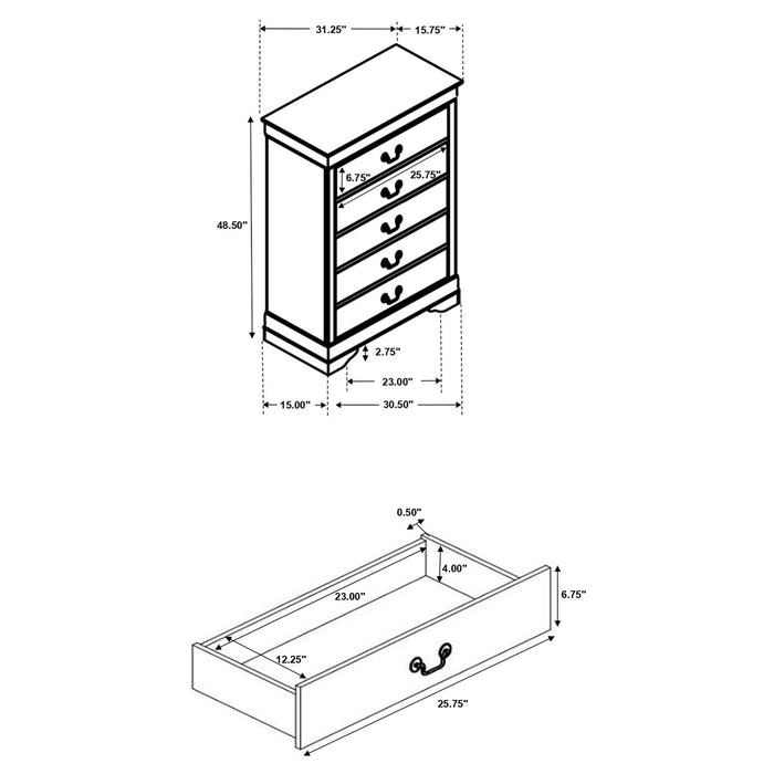 Five Star Furniture - Louis Philippe Chest of Drawers