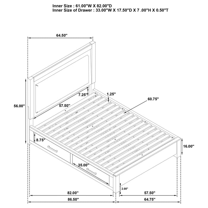 Five Star Furniture - Kenora Panel Platform Storage Bed with LED Lighting