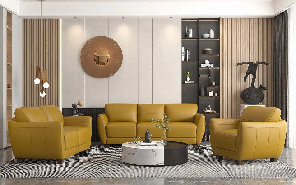 Five Star Furniture - Valeria Mustard Leather Sofa