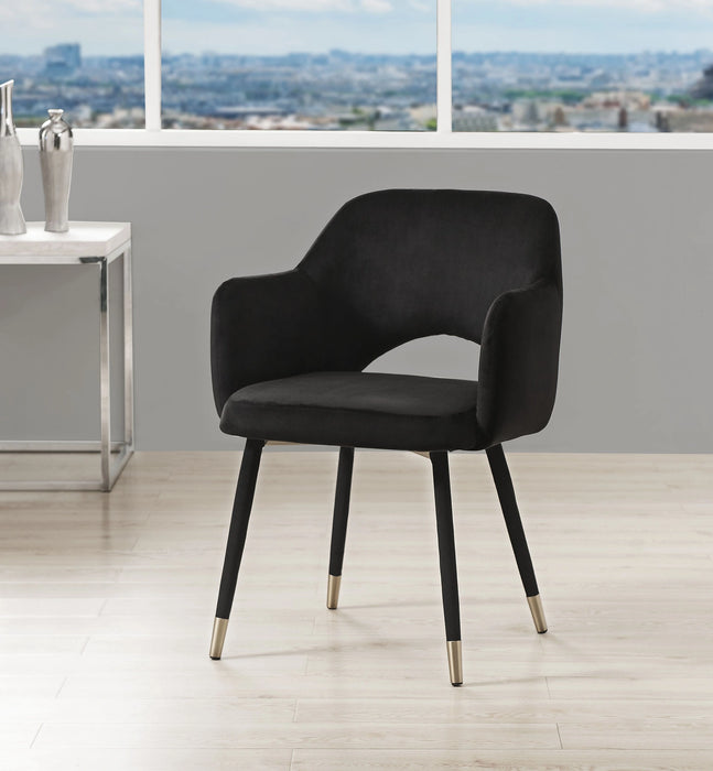 Five Star Furniture - Applewood Black Velvet & Gold Accent Chair