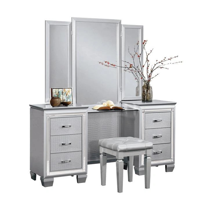Five Star Furniture - Allura Vanity Dresser with Mirror in Silver 1916-15*