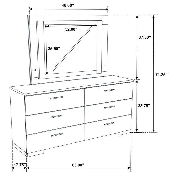 Five Star Furniture - Felicity Dresser with LED Mirror