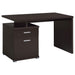 Five Star Furniture - Irving 2-drawer Office Desk with Cabinet Cappuccino image