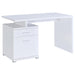 Five Star Furniture - Irving 2-drawer Office Desk with Cabinet White image