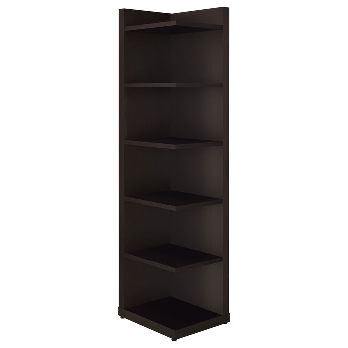 Five Star Furniture - Pinckard 6-tier Corner Bookcase Cappuccino