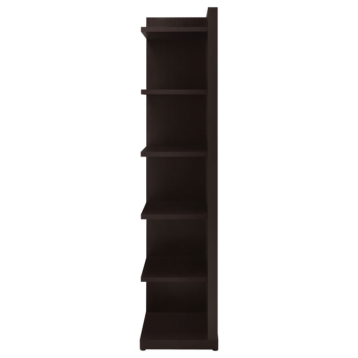 Five Star Furniture - Pinckard 6-tier Corner Bookcase Cappuccino