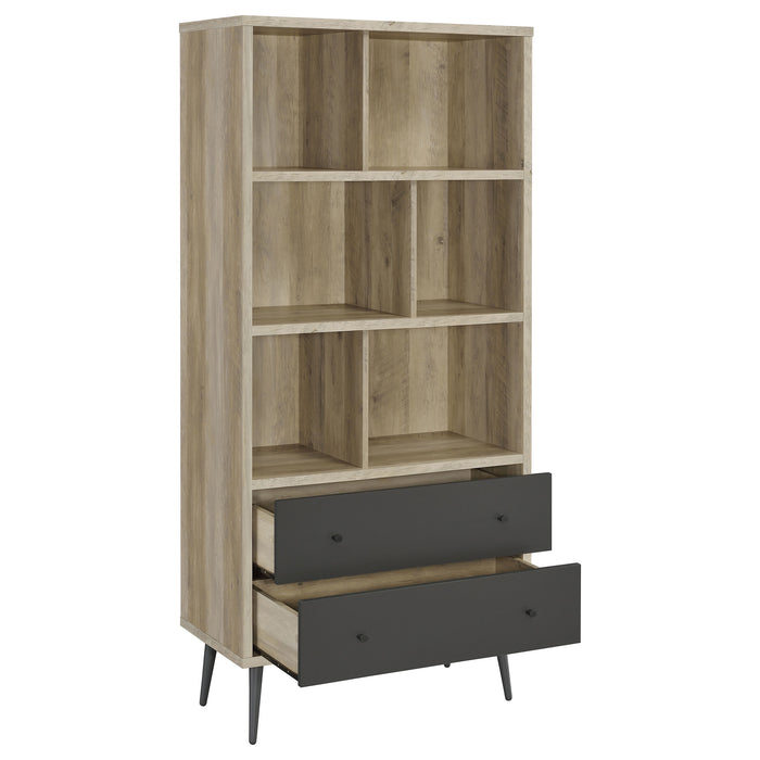 Five Star Furniture - Maeve 3-shelf Engineered Wood Bookcase with Drawers Antique Pine and Grey