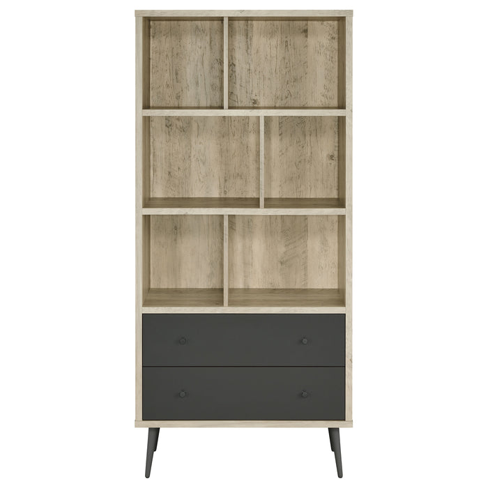 Five Star Furniture - Maeve 3-shelf Engineered Wood Bookcase with Drawers Antique Pine and Grey