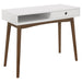 Five Star Furniture - Bradenton 1-drawer Writing Desk White and Walnut image